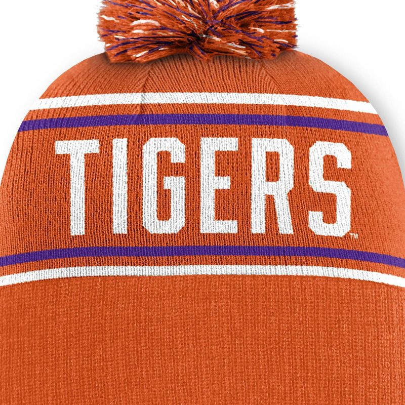 slide 4 of 4, NCAA Clemson Tigers Cuffed Knit Pom Beanie, 1 ct