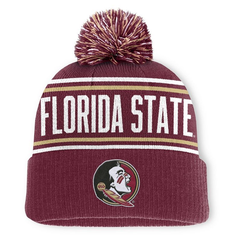 slide 1 of 4, NCAA Florida State Seminoles Cuffed Knit Pom Beanie, 1 ct
