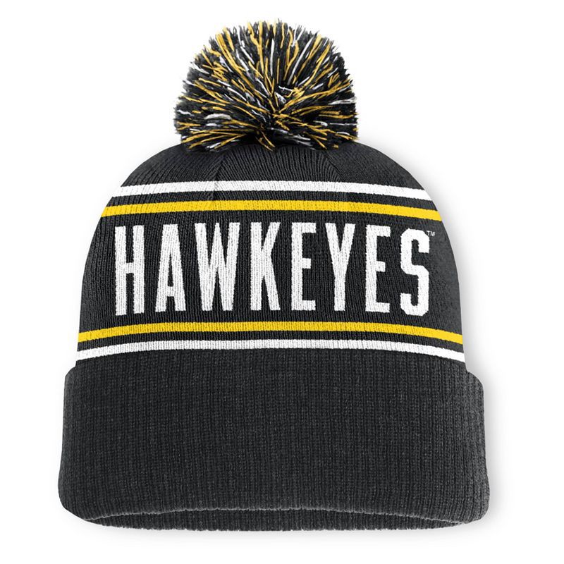 slide 2 of 4, NCAA Iowa Hawkeyes Cuffed Knit Pom Beanie, 1 ct