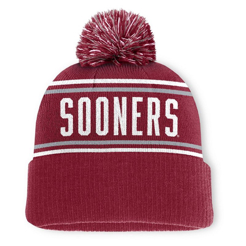 slide 2 of 4, NCAA Oklahoma Sooners Cuffed Knit Pom Beanie, 1 ct