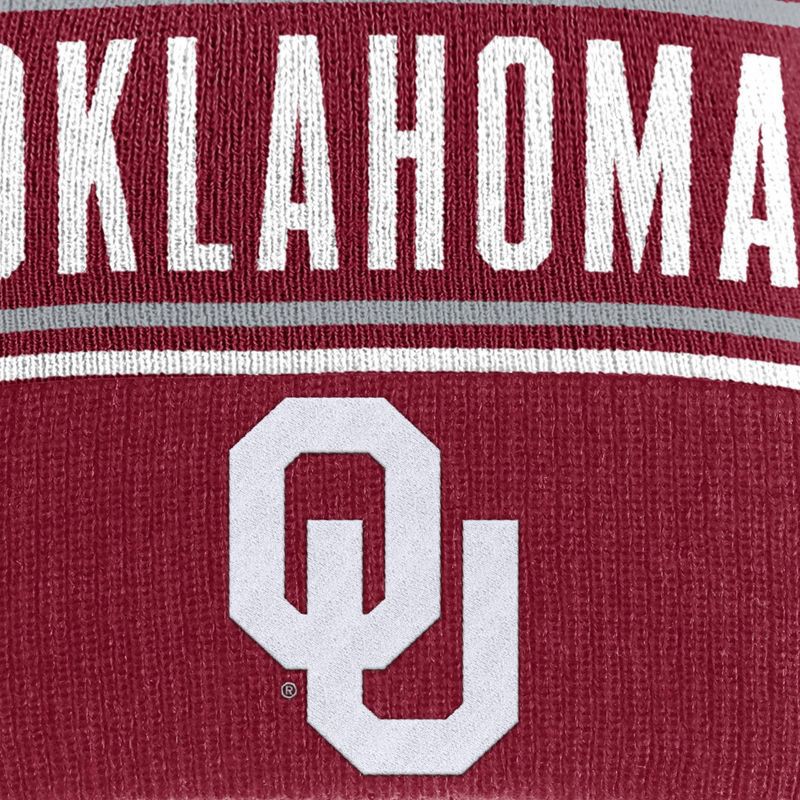 slide 3 of 4, NCAA Oklahoma Sooners Cuffed Knit Pom Beanie, 1 ct