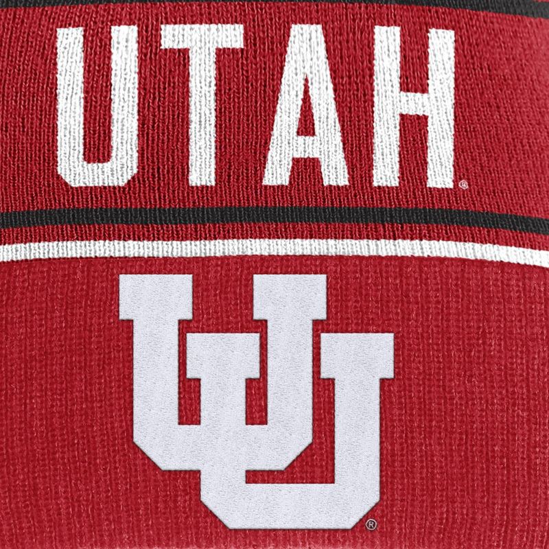 slide 3 of 4, NCAA Utah Utes Cuffed Knit Pom Beanie, 1 ct
