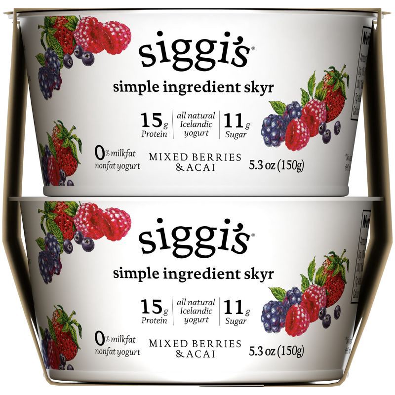 slide 4 of 7, siggi's Acai and Mixed Berry Traditional Yogurt Cups - 5.3oz/4ct, 4 ct; 5.3 oz