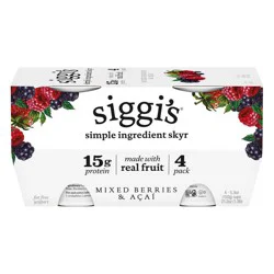 siggi's Acai and Mixed Berry Traditional Yogurt Cups - 5.3oz/4ct