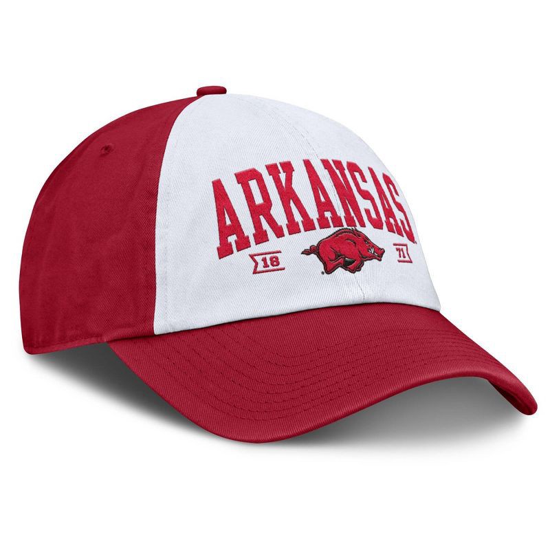 slide 3 of 4, NCAA Arkansas Razorbacks Unstructured White Cotton Hat, 1 ct
