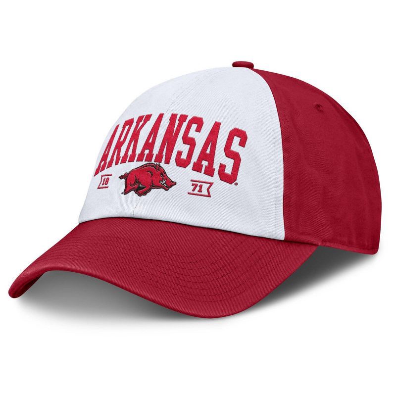 slide 1 of 4, NCAA Arkansas Razorbacks Unstructured White Cotton Hat, 1 ct