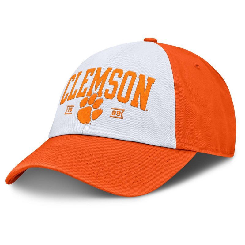 slide 1 of 4, NCAA Clemson Tigers Unstructured White Cotton Hat, 1 ct