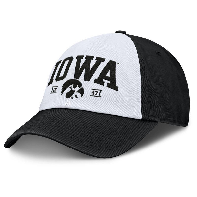 slide 1 of 4, NCAA Iowa Hawkeyes Unstructured White Cotton Hat, 1 ct
