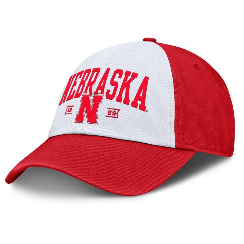 slide 1 of 4, NCAA Nebraska Cornhuskers Unstructured White Cotton Hat, 1 ct