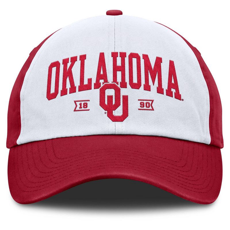 slide 2 of 4, NCAA Oklahoma Sooners Unstructured White Cotton Hat, 1 ct