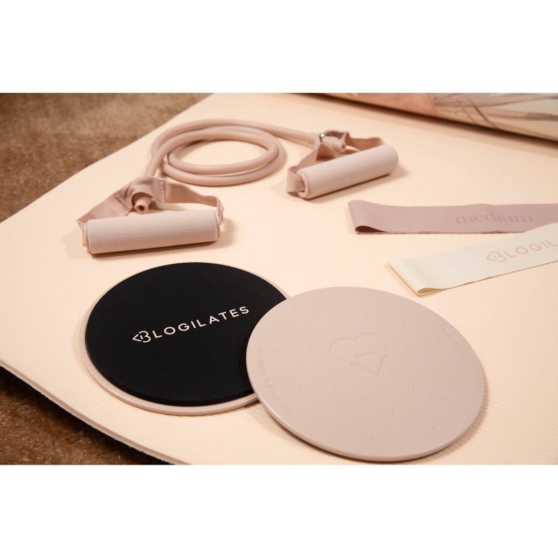 slide 2 of 4, Blogilates Tone and Sculpt Fitness Kit Slider Discs Toning Tube and Resistance Band - Light/Medium, 1 ct