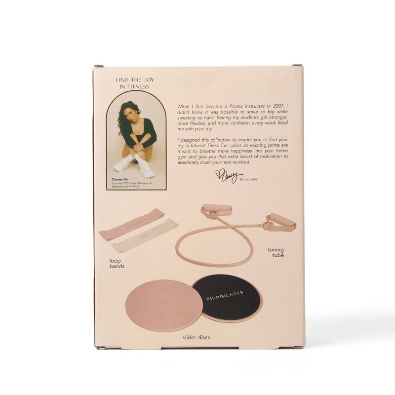 slide 4 of 4, Blogilates Tone and Sculpt Fitness Kit Slider Discs Toning Tube and Resistance Band - Light/Medium, 1 ct