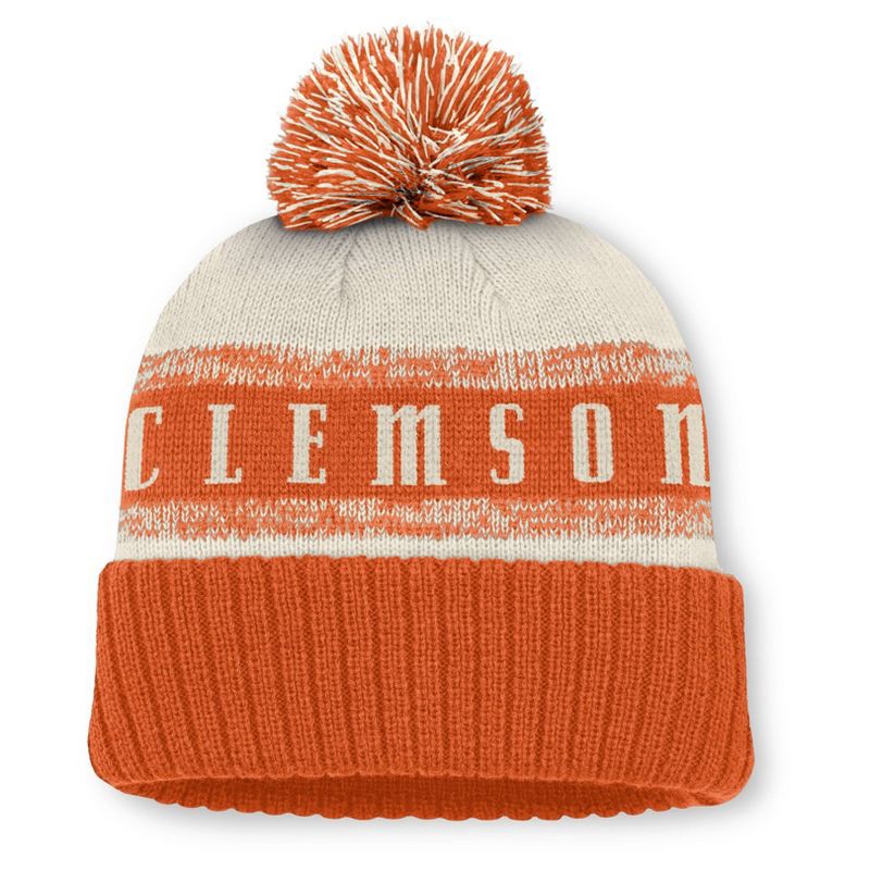 slide 2 of 4, NCAA Clemson Tigers Cuffed Pom Beanie, 1 ct