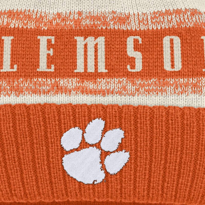 slide 3 of 4, NCAA Clemson Tigers Cuffed Pom Beanie, 1 ct