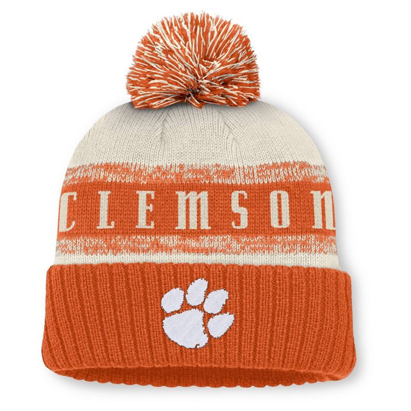 slide 1 of 4, NCAA Clemson Tigers Cuffed Pom Beanie, 1 ct