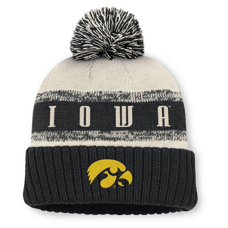 slide 1 of 4, NCAA Iowa Hawkeyes Cuffed Pom Beanie, 1 ct