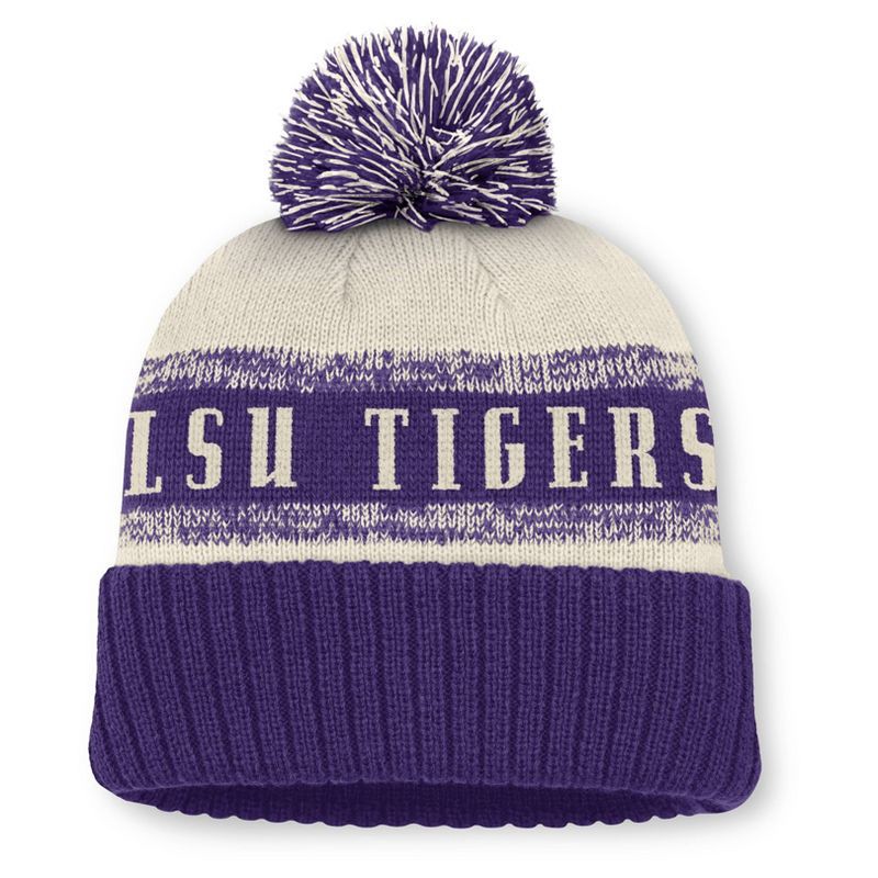 slide 2 of 4, NCAA LSU Tigers Cuffed Pom Beanie, 1 ct