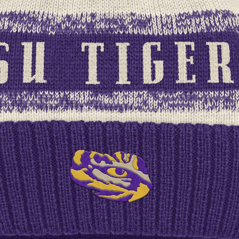 slide 3 of 4, NCAA LSU Tigers Cuffed Pom Beanie, 1 ct