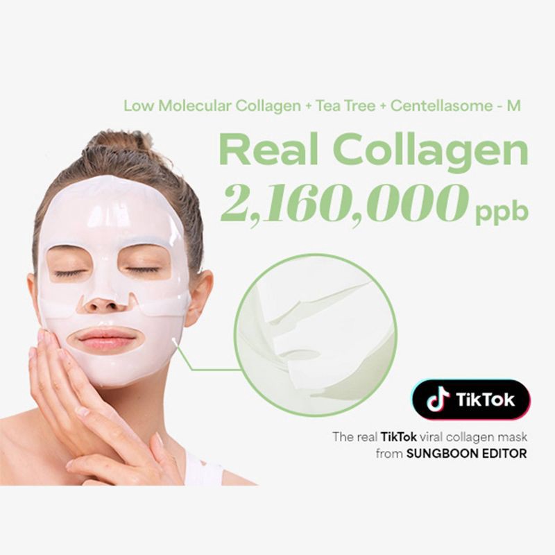 slide 9 of 10, SUNGBOON EDITOR Deep Collagen Overnight Facial Mask - CICA Teatree, 1 ct