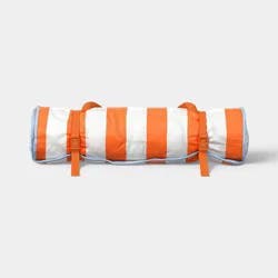 2'6"x6' Rectangular Outdoor Striped Beach Mat Orange - Room Essentials™