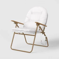 Padded Folding Beach Chair Cream - Threshold™