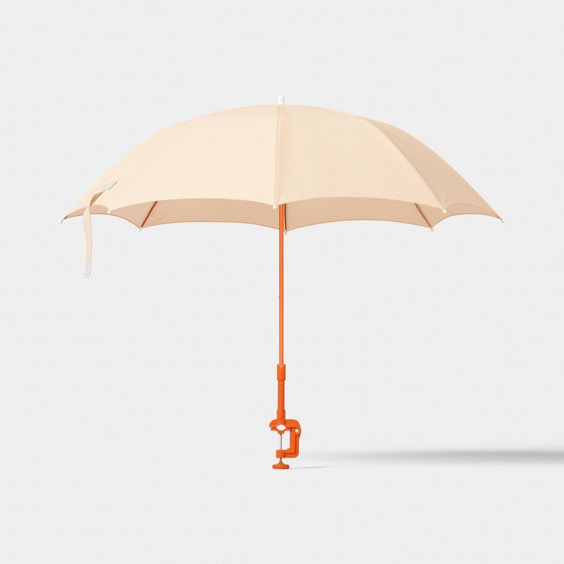 slide 1 of 5, 4' Round Outdoor Patio Clamp Beach Umbrella Cream/Orange - Room Essentials™, 1 ct