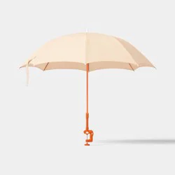 4' Round Outdoor Patio Clamp Beach Umbrella Cream/Orange - Room Essentials™