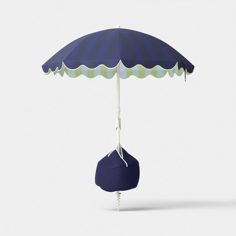 slide 1 of 6, 6' Round Beach Umbrella Navy Blue - Room Essentials™, 1 ct