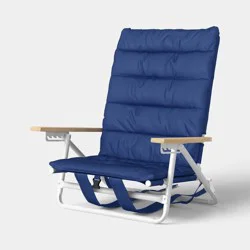 Padded Backpack Beach Chair Navy/Cream - Room Essentials™
