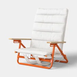 Padded Backpack Beach Chair Cream/Orange - Room Essentials™