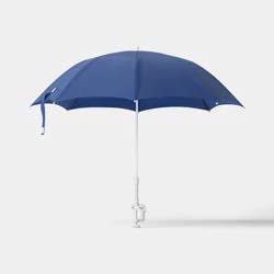 4' Round Outdoor Patio Clamp Beach Umbrella Navy - Room Essentials™