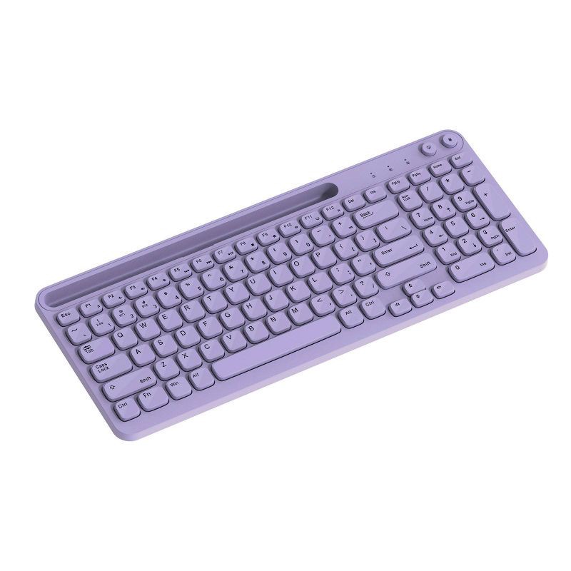 slide 1 of 3, North Full Size Wireless Keyboard with Built-in Phone/Tablet Stand - Lavender, 1 ct