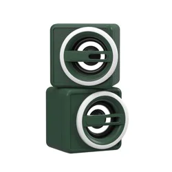 North Computer Speakers - Green: Lightweight Wired 3.5mm Jack Audio for Desktop & Laptop