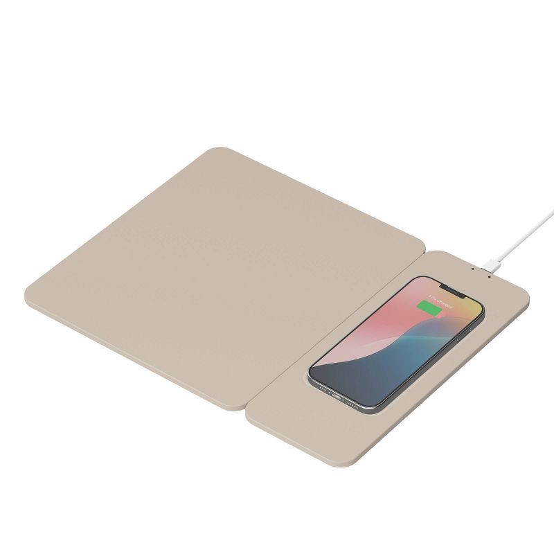 slide 3 of 3, North Wireless Charging Mouse Pad - Beige: Polyurethane Desk Accessory, 1 ct