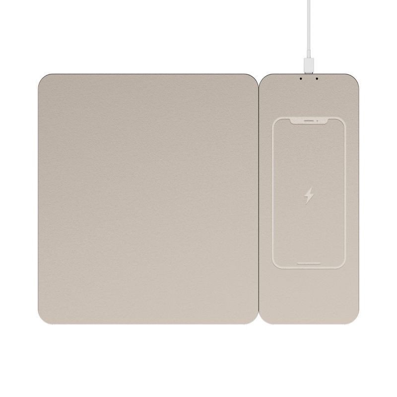 slide 1 of 3, North Wireless Charging Mouse Pad - Beige: Polyurethane Desk Accessory, 1 ct