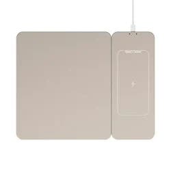 North Wireless Charging Mouse Pad - Beige: Polyurethane Desk Accessory