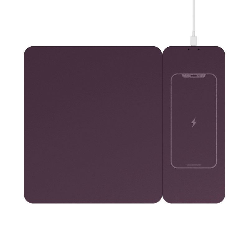 slide 1 of 3, North Wireless Charging Mouse Pad - Plum Purple: Polyurethane Desk Accessory, 1 ct