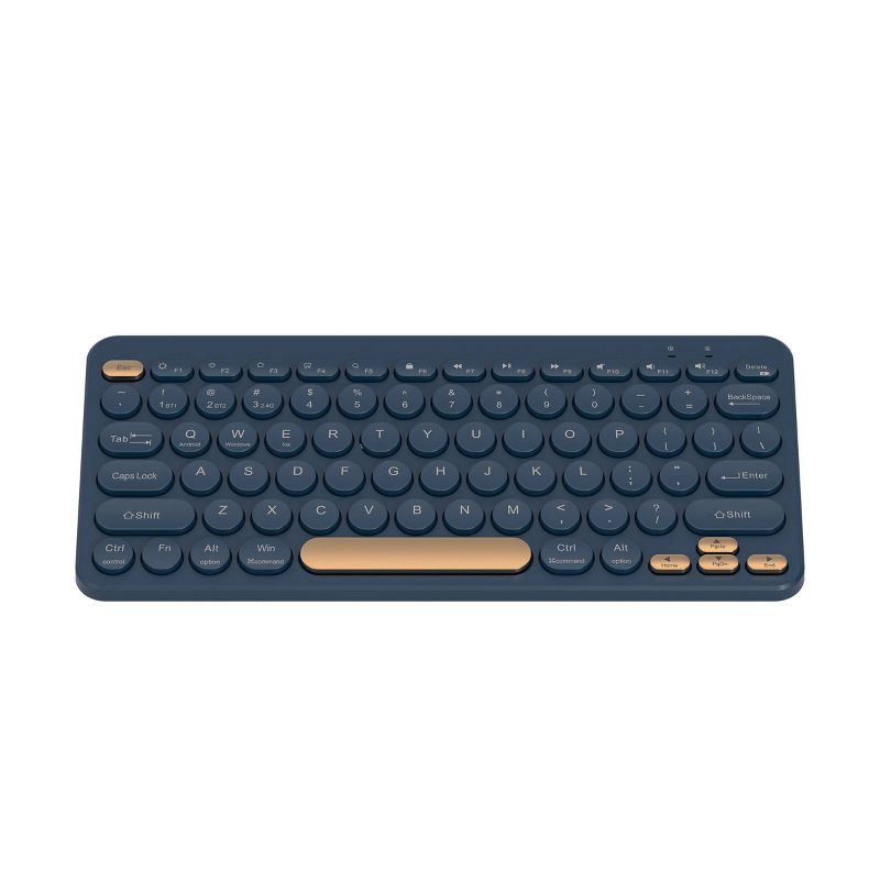 slide 2 of 3, North Compact Round Key Wireless Keyboard - Navy, 1 ct