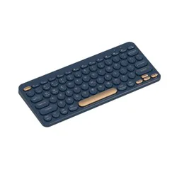 North Compact Round Key Wireless Keyboard - Navy