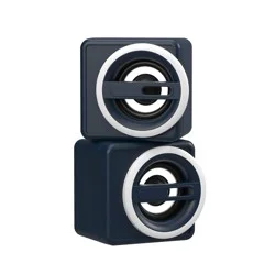 North Computer Speakers - Navy Blue: 3.5mm Jack, Lightweight Design