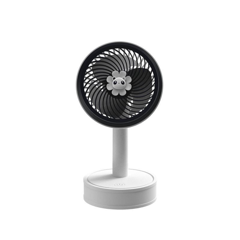 slide 2 of 3, Gems Portable Desk Fan - White: Rechargeable Small Desktop Fan with USB Cable, 1 ct