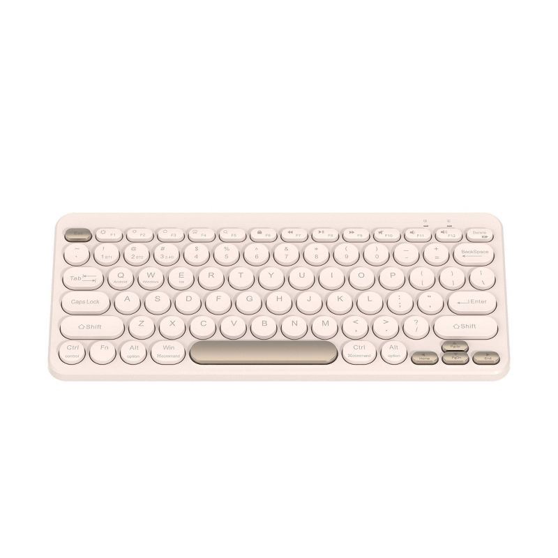 slide 2 of 3, North Compact Round Key Wireless Keyboard - Beige, 1 ct