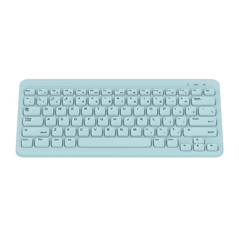 slide 2 of 3, North Compact Square Key Wireless Keyboard - Sky Blue: Membrane Switch, Compact 60% Layout, 1 ct