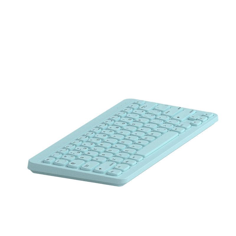 slide 3 of 3, North Compact Square Key Wireless Keyboard - Sky Blue: Membrane Switch, Compact 60% Layout, 1 ct