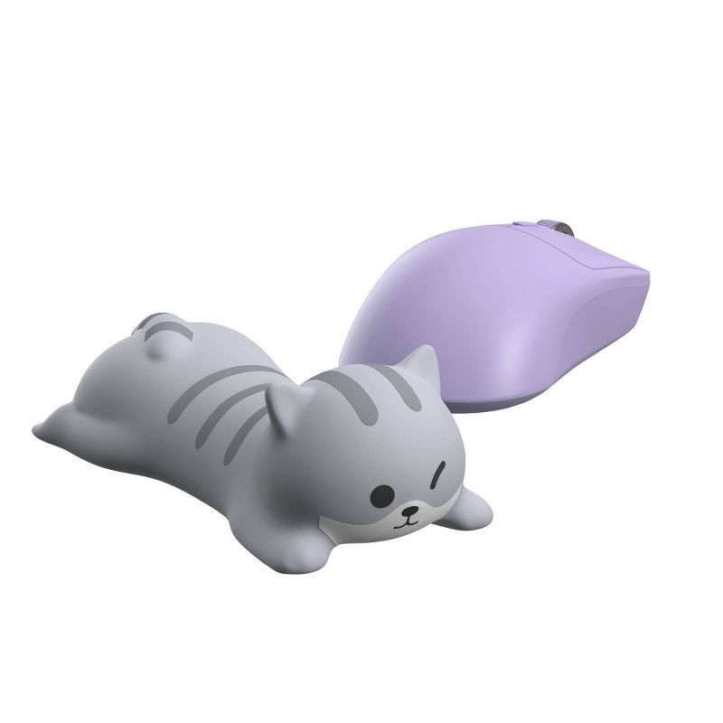 slide 2 of 3, Gems Cat Wrist Rest - Gray: Foam Flexible Design for Keyboard and Mouse, 1 ct
