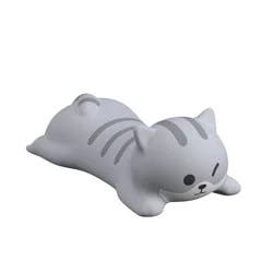 Gems Cat Wrist Rest - Gray: Foam Flexible Design for Keyboard and Mouse