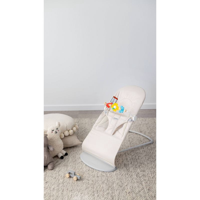 slide 3 of 9, BabyBjorn Bouncer Tri-Fabric with Toy Bar - Beige, 1 ct