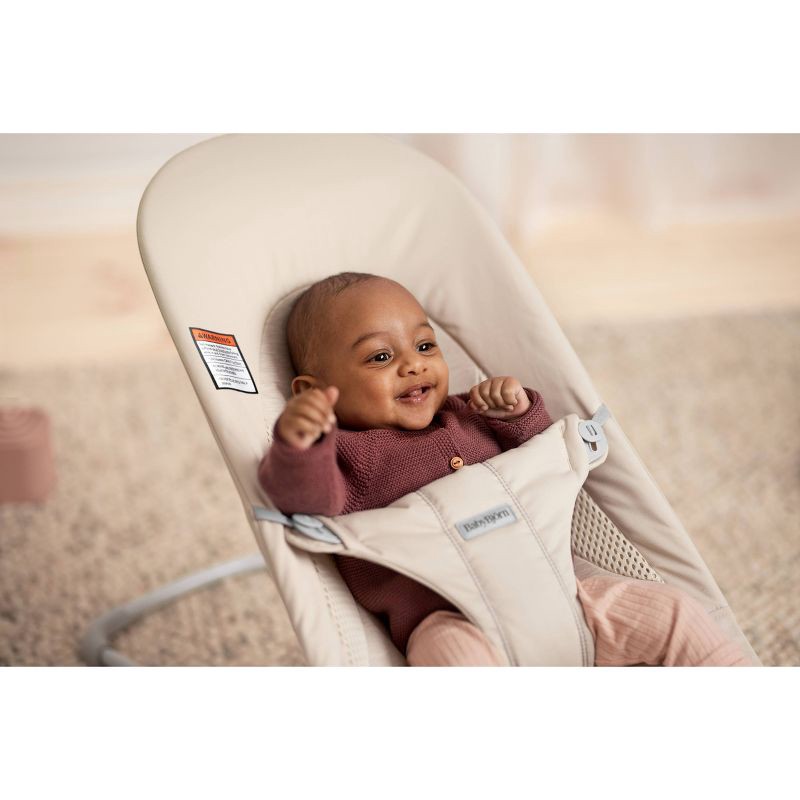 slide 5 of 9, BabyBjorn Bouncer Tri-Fabric with Toy Bar - Beige, 1 ct