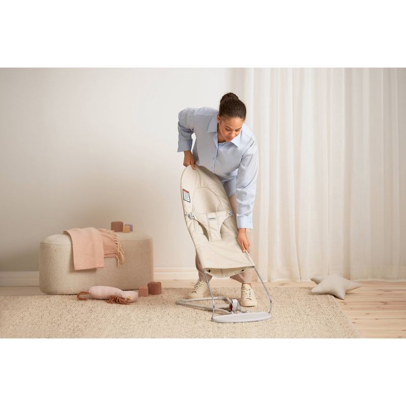 slide 8 of 9, BabyBjorn Bouncer Tri-Fabric with Toy Bar - Beige, 1 ct