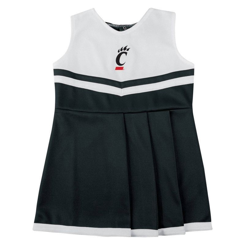 slide 1 of 3, NCAA Cincinnati Bearcats Toddler Girls' Cheer Dress Set - 3T: Polyester Knit Leotard, 1 ct